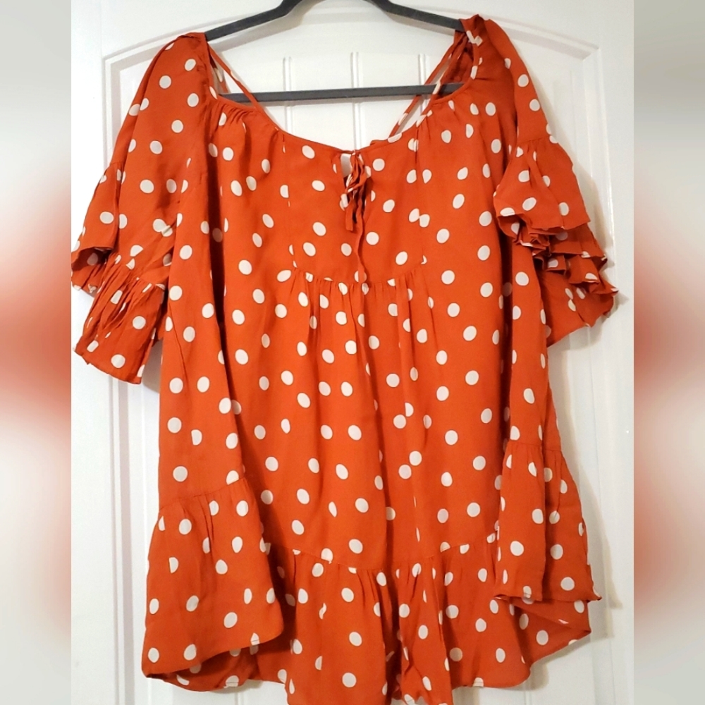 Flowy polka dot top